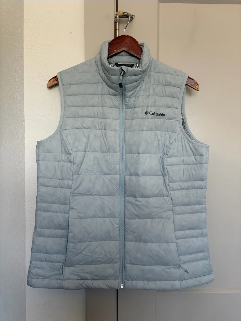 COLOMBIA POWDER LITE II PUFFER VEST CIRRUS GREY WOMEN’S LARGE
